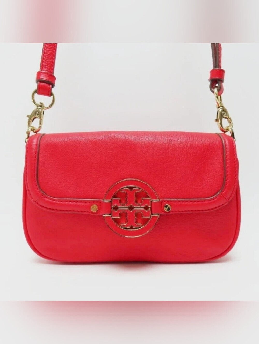 Tory Burch Logo Flap Leather Shoulder Bag